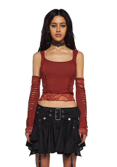 Alternative Spells Top & Gloves Set - Rust