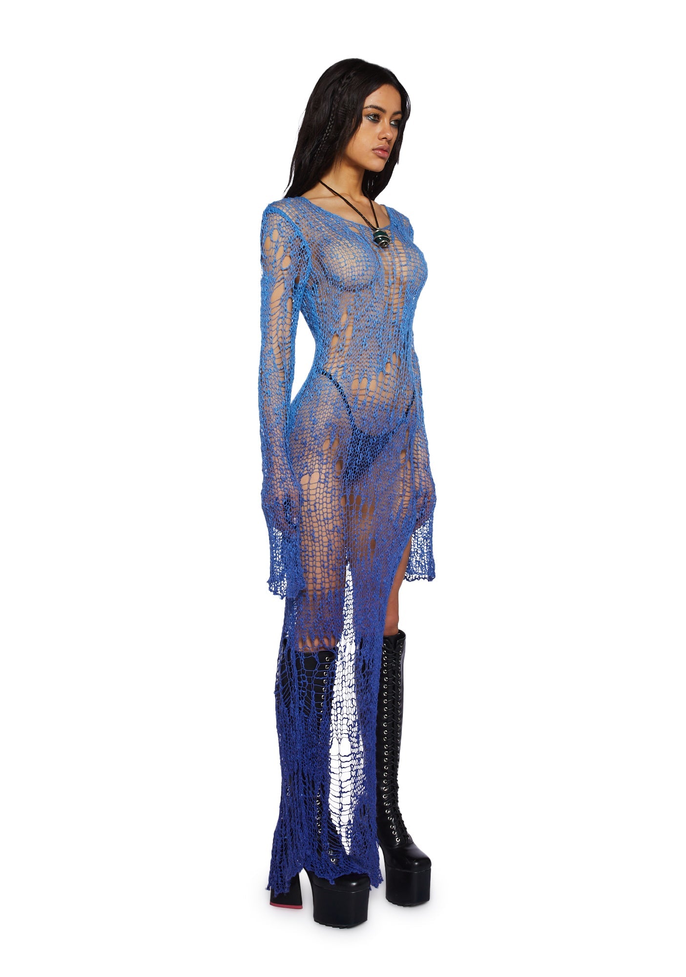 A Lifetime With You Longline Sweater - Blue