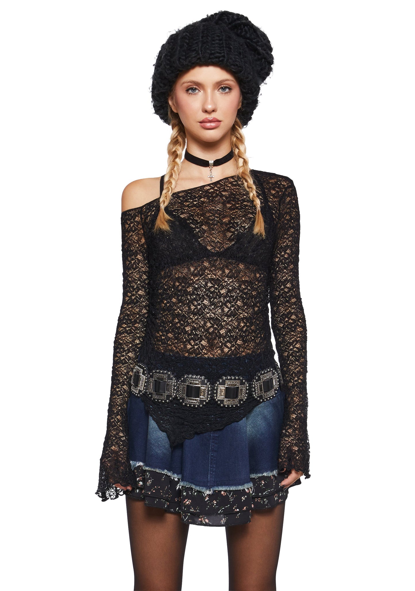 Add Up My Love Long Sleeve Top - Black
