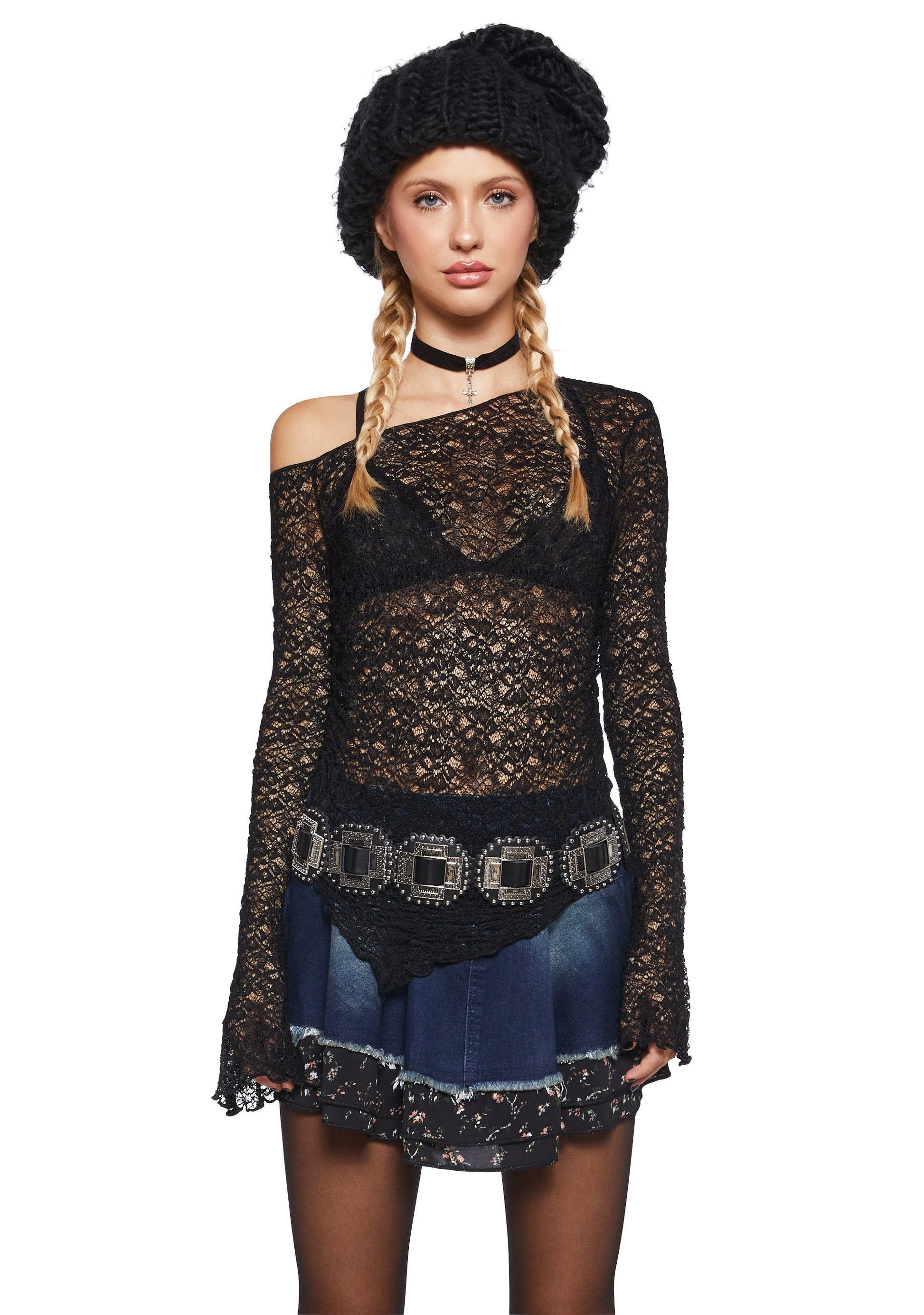 Add Up My Love Long Sleeve Top - Black