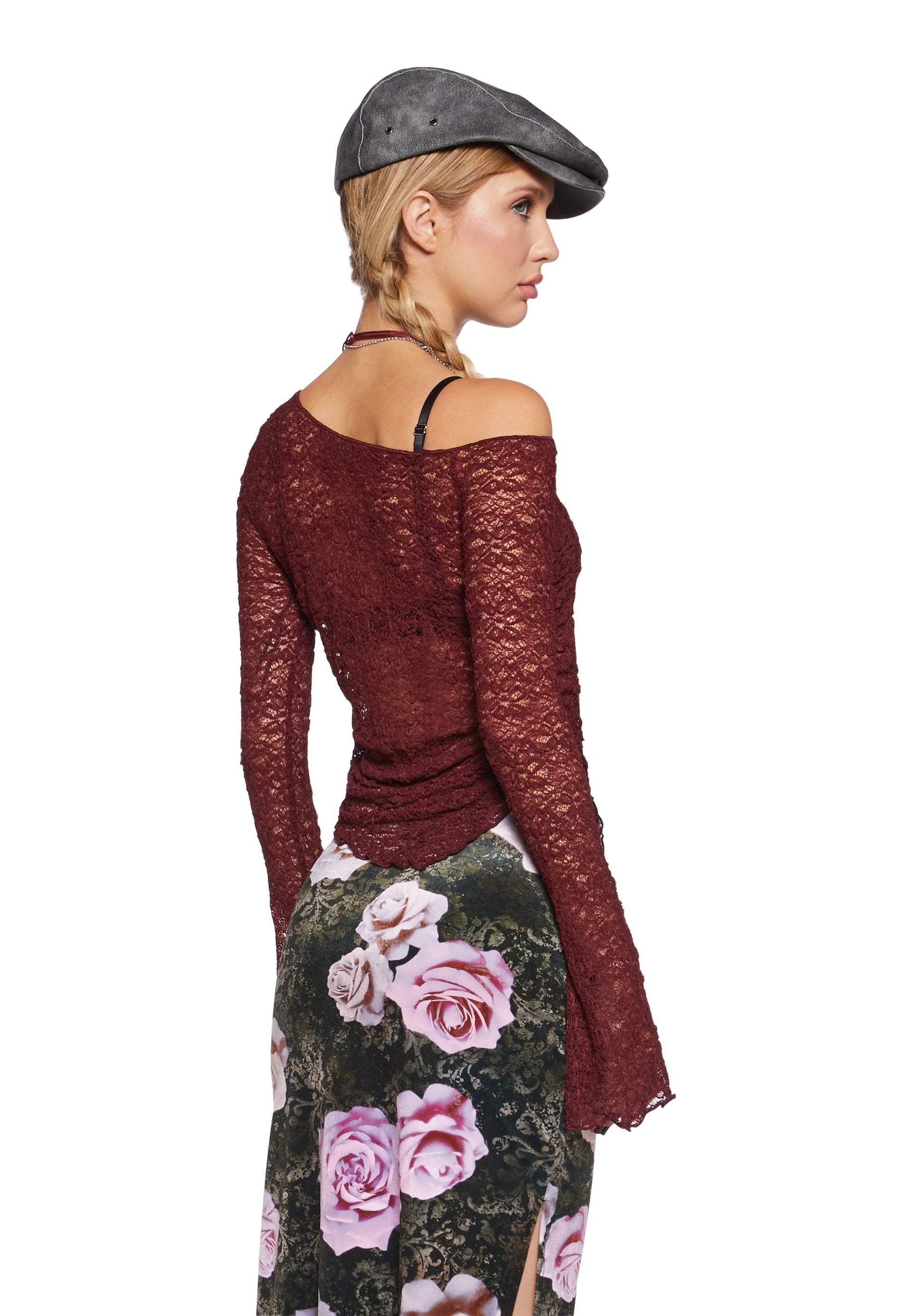 Add Up My Love Long Sleeve Top - Burgundy