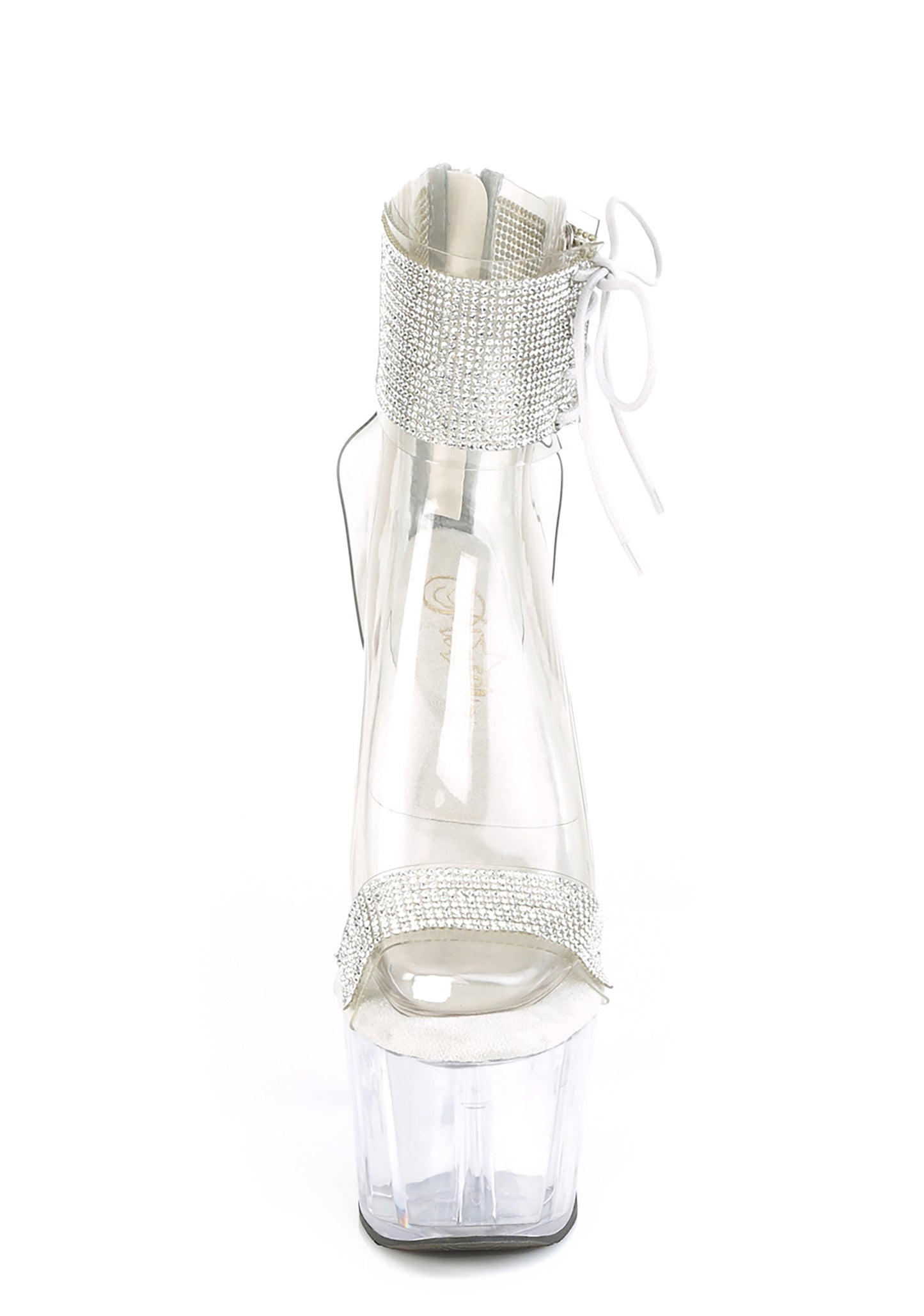 Adore-727RS Platform Ankle Cuff Sandals-Clear