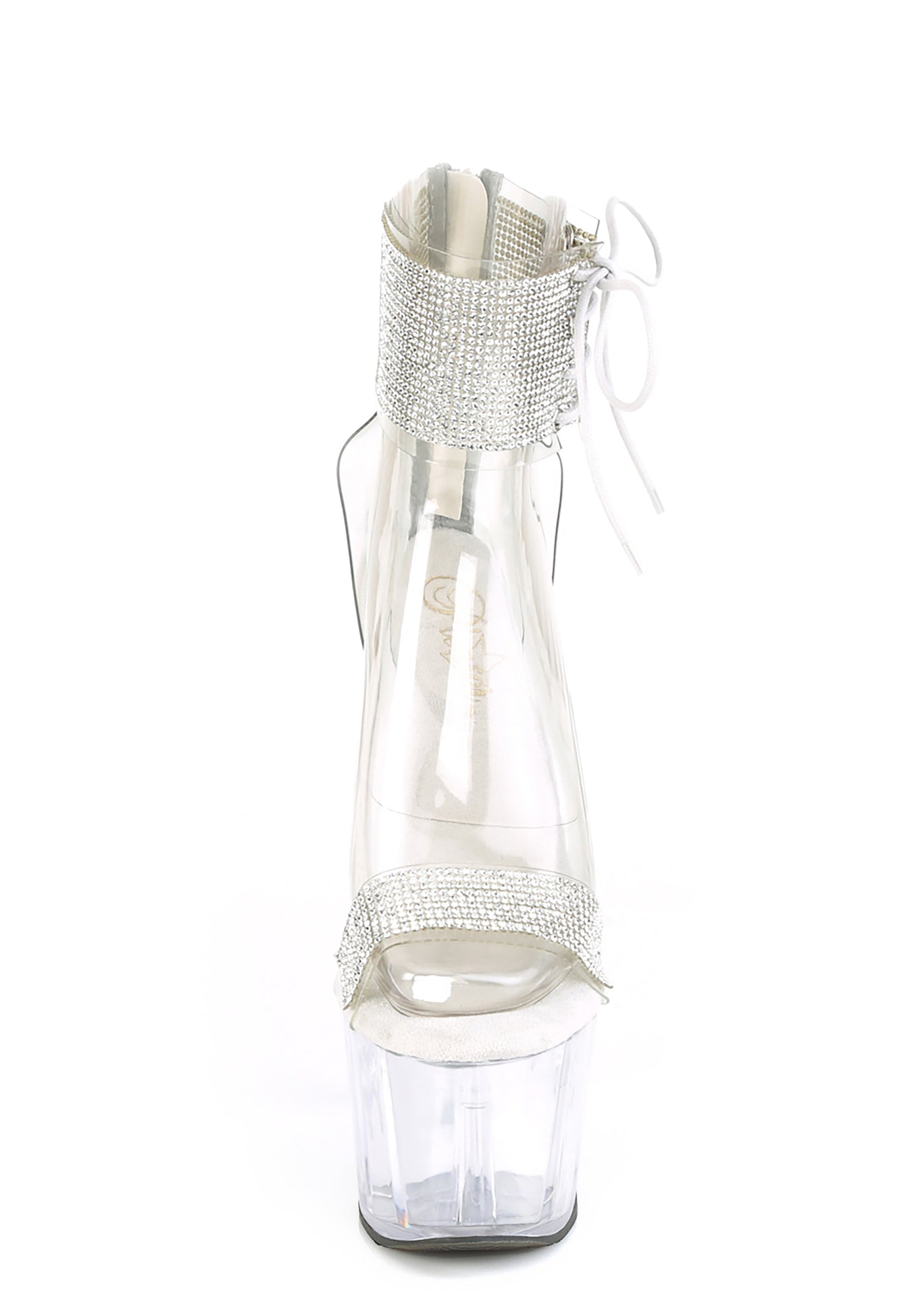 Adore-727RS Platform Ankle Cuff Sandals-Clear