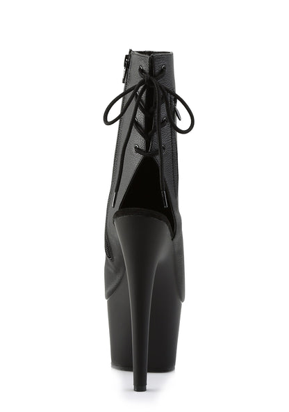 Adore-1018 Platform Ankle Boots-Black PU