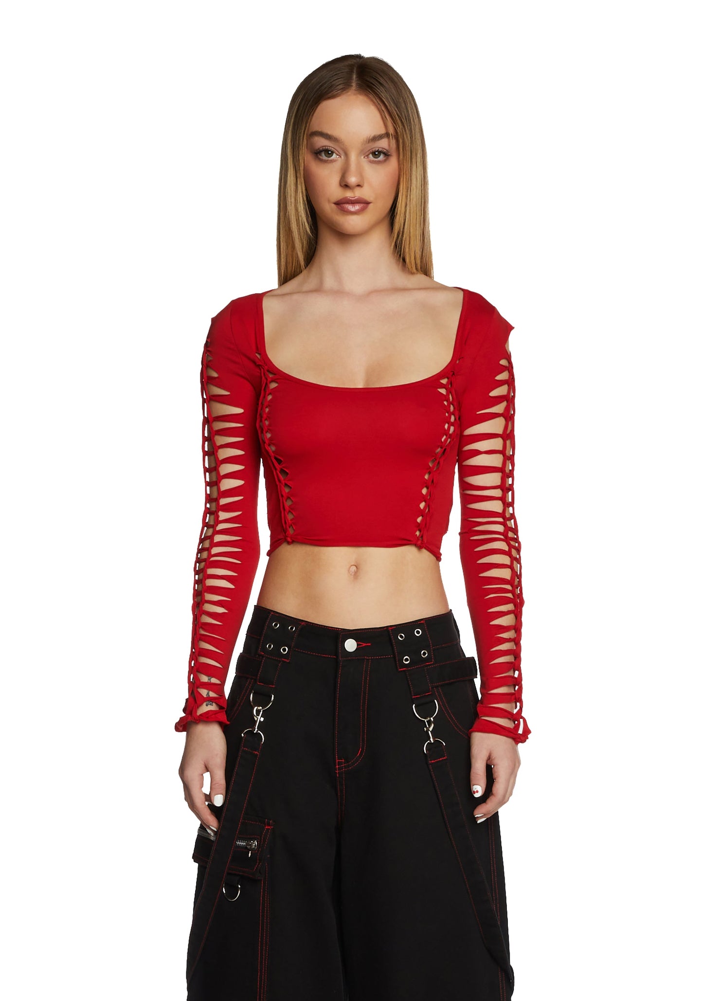 Alternative Spells Long Sleeve Top - Red