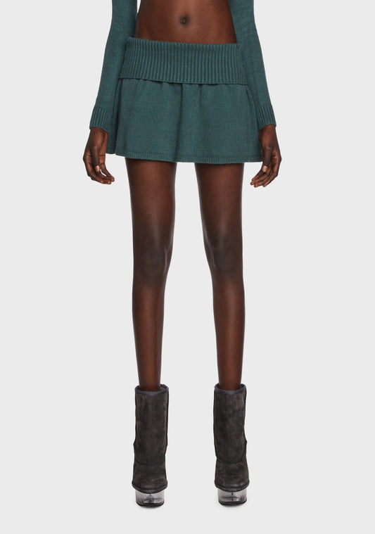 Allure Fold Over Knitted Mini Skirt