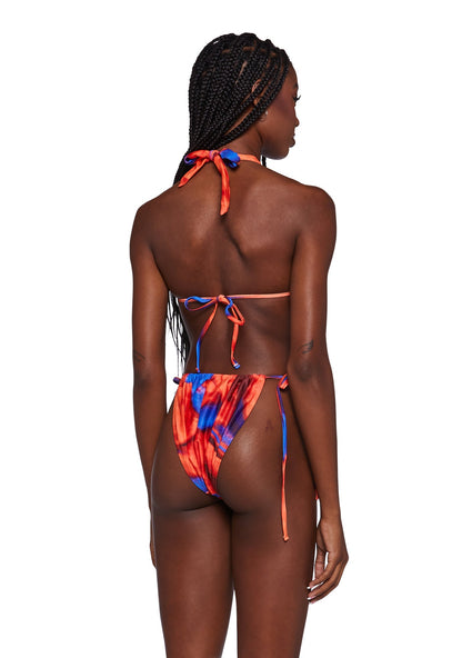 Abstract Print Bikini Top