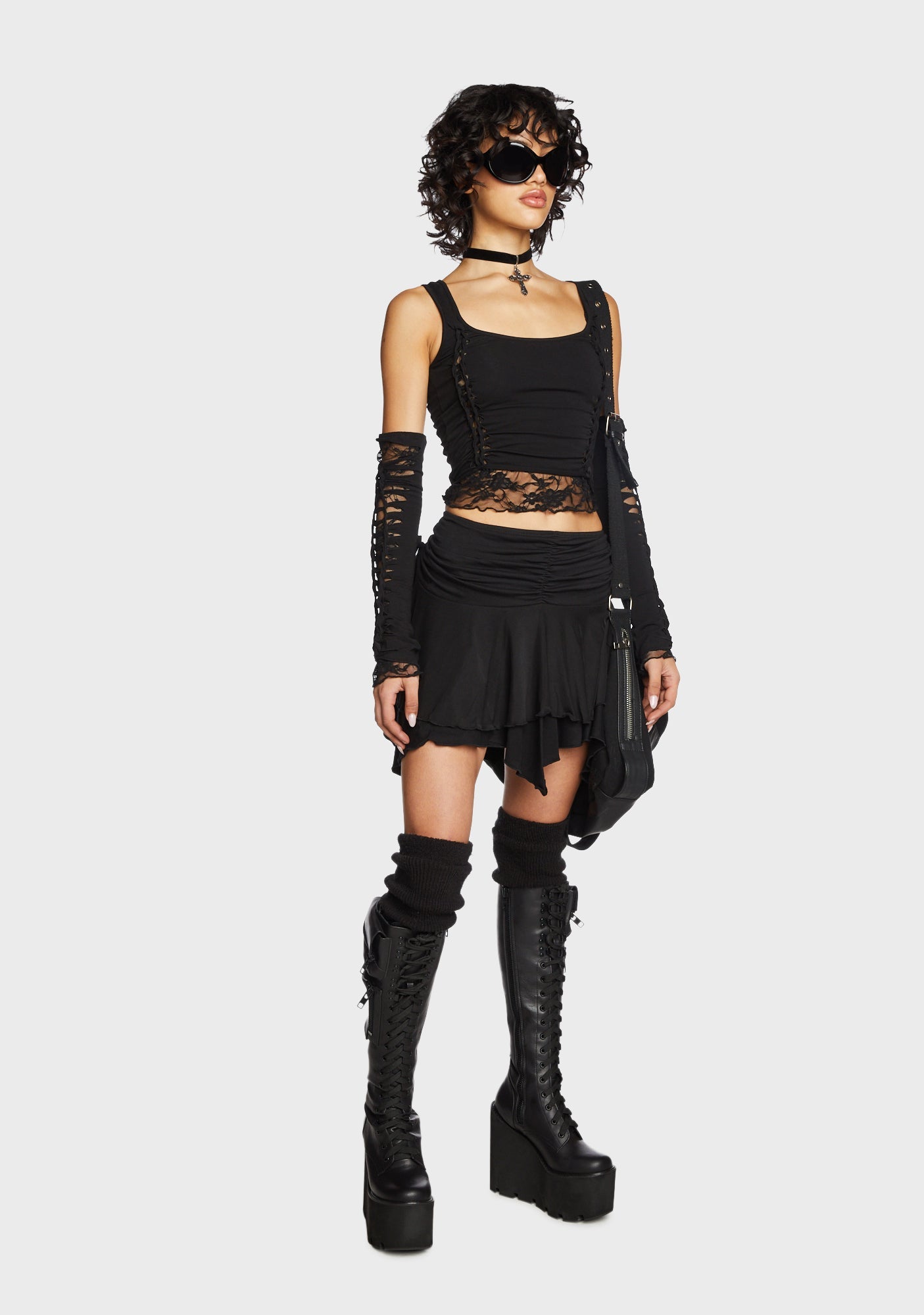 Alternative Spells Top & Gloves Set - Black