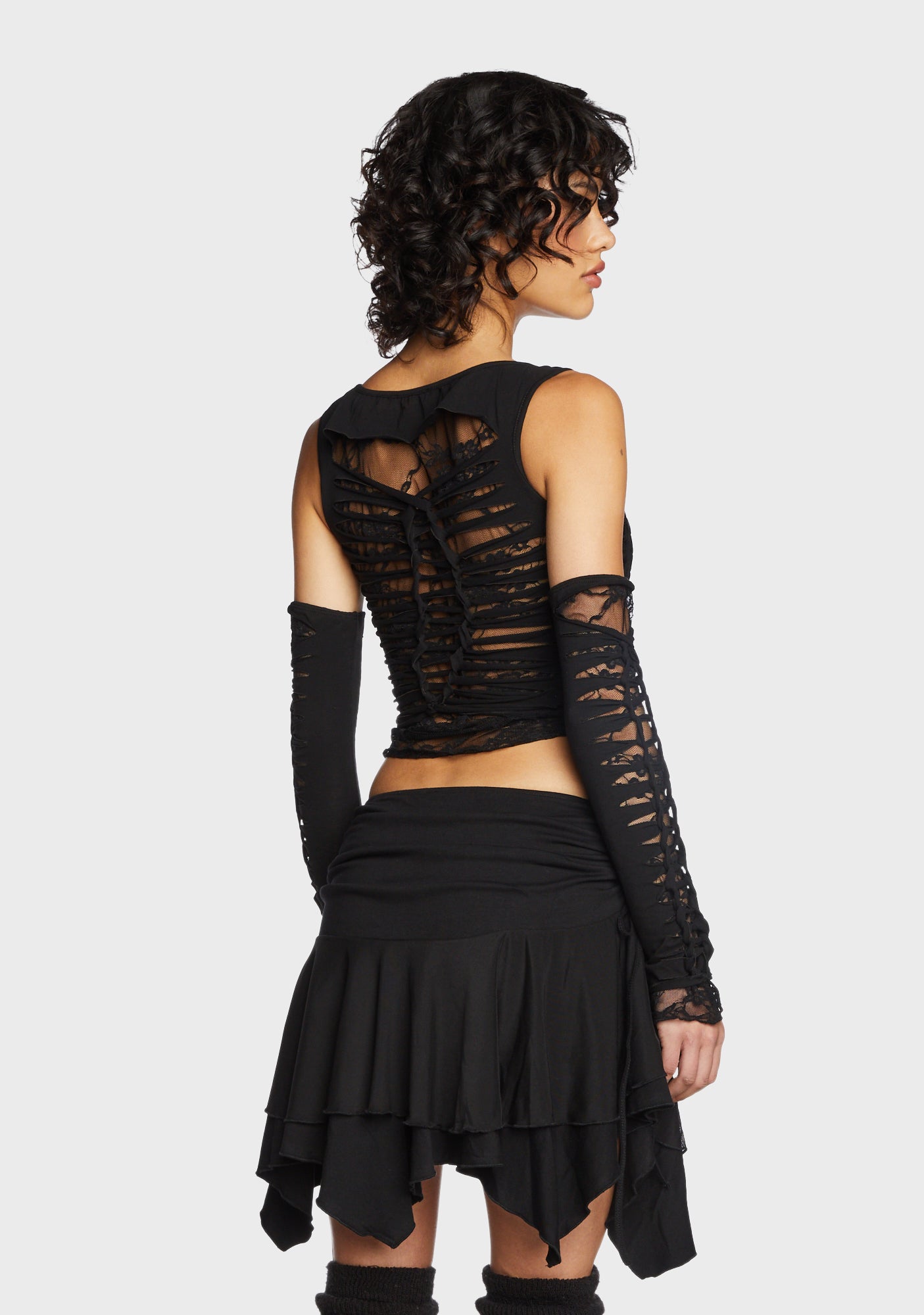Alternative Spells Top & Gloves Set - Black