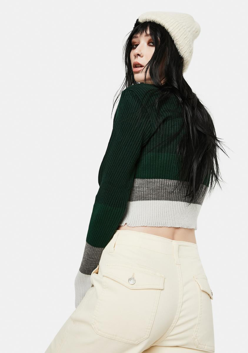 90s Stripe Colorblock Cardigan