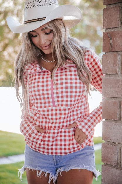 Ampersand Avenue - Halfzip Hoodie Ladybug Picnic