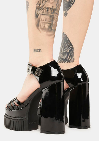All Star Patent Vinyl Platform Heels