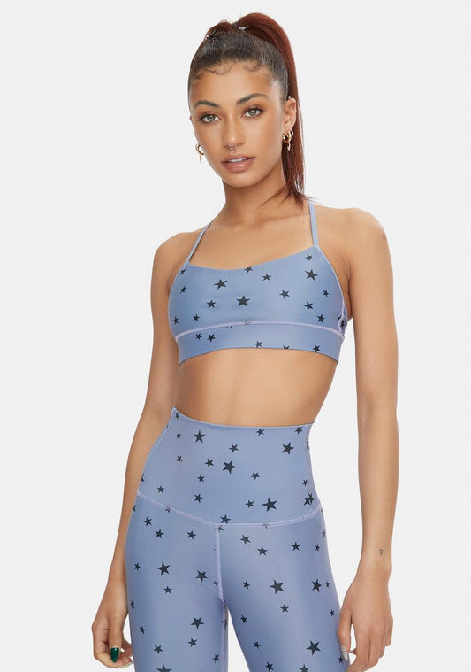 All Over Scattered Stars Spaghetti Sports Bra