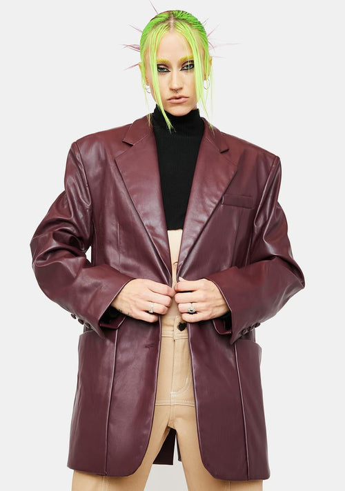 Agnes Vegan Leather Blazer