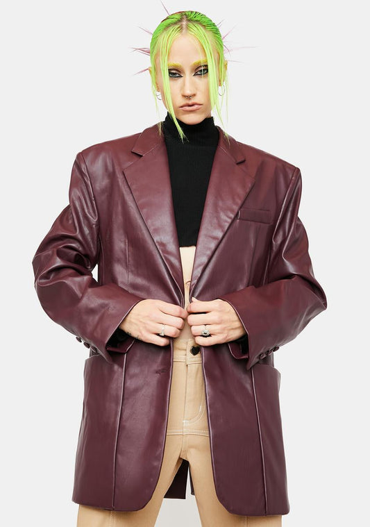 Agnes Vegan Leather Blazer