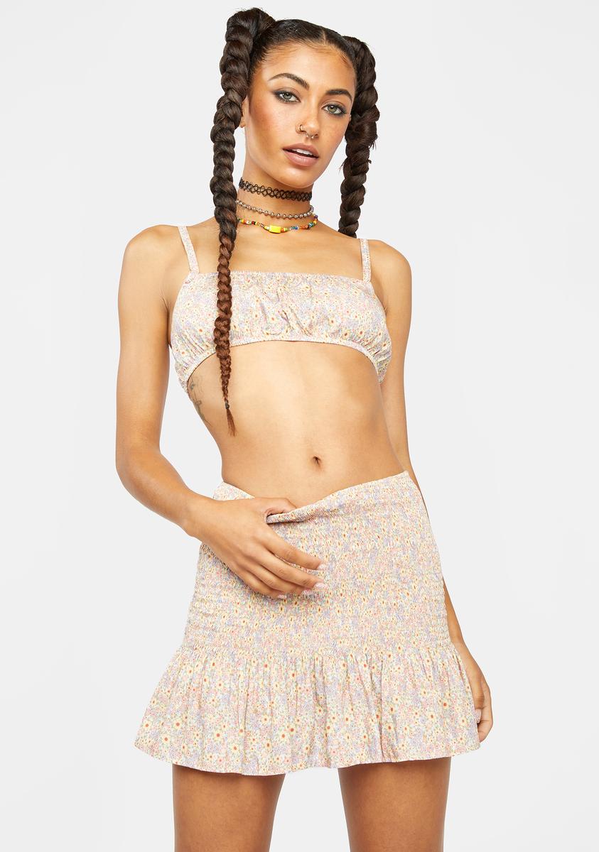 70s Prairie Girl Floral Rylee Mini Skirt