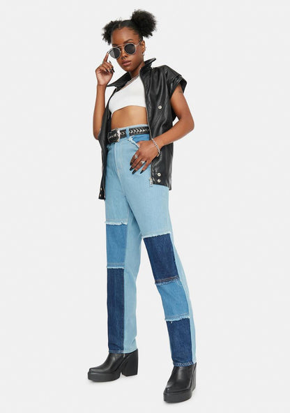 Adding Light Colorblock Jeans