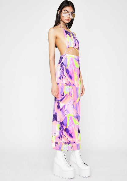 Abstract Thot Maxi Dress