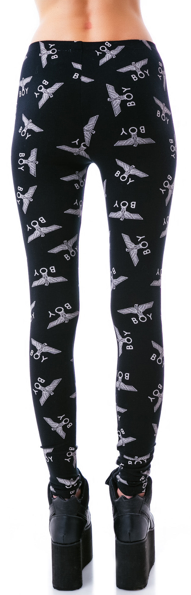 Allover Eagle BOY Standard Leggings - Black