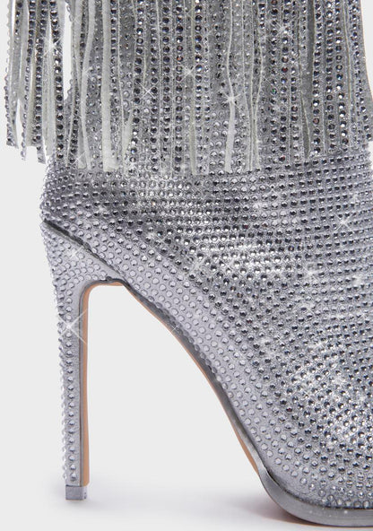 Almut Rhinestone Fringe Heeled Boots