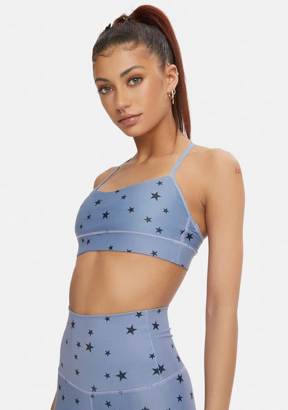 All Over Scattered Stars Spaghetti Sports Bra